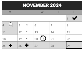 District School Academic Calendar for Astor Elementary School for November 2024