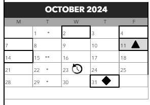 District School Academic Calendar for Astor Elementary School for October 2024