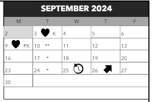 District School Academic Calendar for Astor Elementary School for September 2024