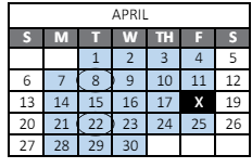 District School Academic Calendar for Peak Alternative Program for April 2025