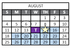 District School Academic Calendar for Peak Alternative Program for August 2024
