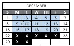 District School Academic Calendar for Eyestone Elementary School for December 2024