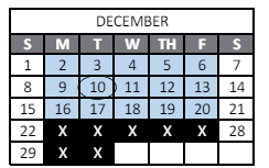 District School Academic Calendar for Stove Prairie Elementary School for December 2024