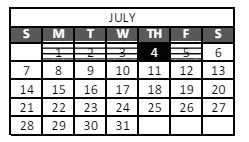 District School Academic Calendar for Centennial High School for July 2024