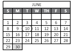 District School Academic Calendar for Wellington Junior High School for June 2025