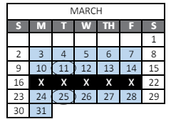 District School Academic Calendar for Red Feather Lakes Elementary School for March 2025