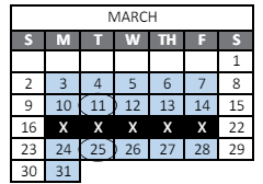 District School Academic Calendar for Centennial High School for March 2025