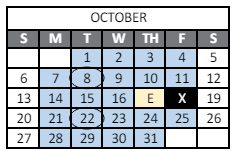 District School Academic Calendar for Pioneer Charter School for October 2024