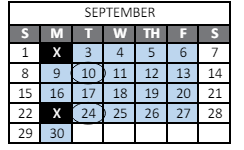 District School Academic Calendar for Peak Alternative Program for September 2024