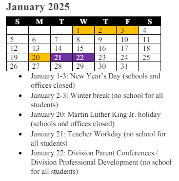 District School Academic Calendar for Enterprise Elementary for January 2025