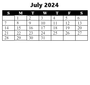 District School Academic Calendar for Rosa Parks Elementary for July 2024