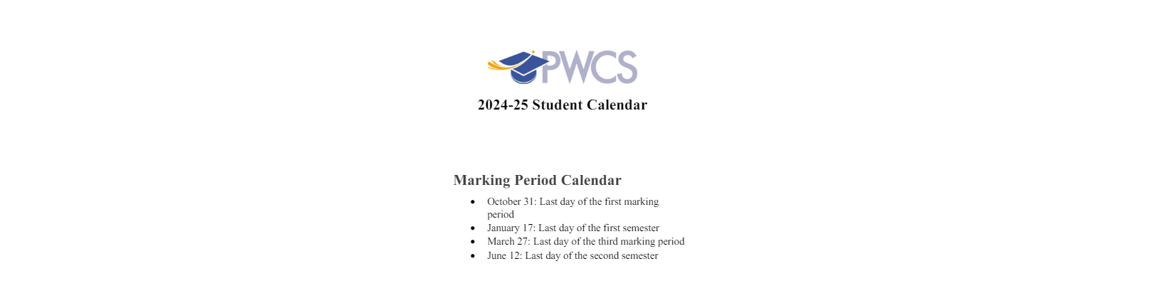 District School Academic Calendar Key for Neabsco Elementary