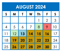 District School Academic Calendar for Kirkland Es for August 2024