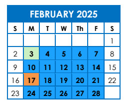 District School Academic Calendar for Kirkland Es for February 2025
