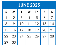 District School Academic Calendar for Kirkland Es for June 2025