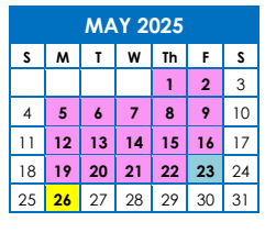 District School Academic Calendar for Kirkland Es for May 2025