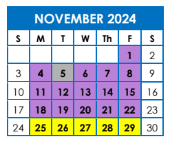 District School Academic Calendar for Kirkland Es for November 2024