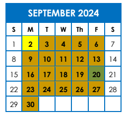 District School Academic Calendar for Kirkland Es for September 2024