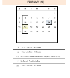 District School Academic Calendar for Mt View Elementary for February 2025