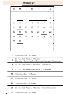 District School Academic Calendar for Mt View Elementary for March 2025