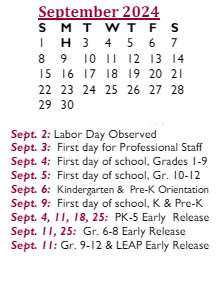 District School Academic Calendar for Broad Meadows Middle for September 2024