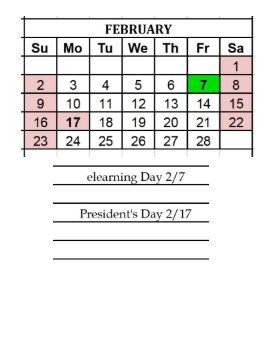 District School Academic Calendar for West Side Middle School for February 2025