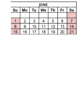 District School Academic Calendar for West Side Middle School for June 2025