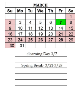District School Academic Calendar for West Side Middle School for March 2025