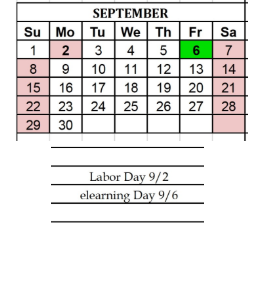 District School Academic Calendar for West Side Middle School for September 2024