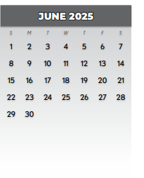 District School Academic Calendar for Big Springs Elementary for June 2025