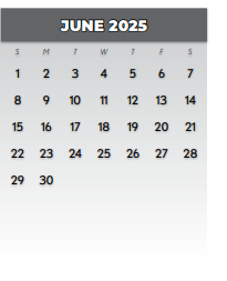 District School Academic Calendar for Jess Harben Elementary for June 2025