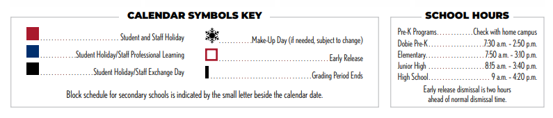 District School Academic Calendar Key for Enterprise City