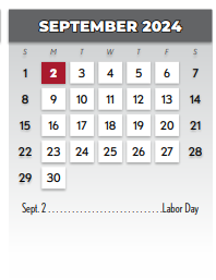 District School Academic Calendar for Mark Twain Elementary for September 2024