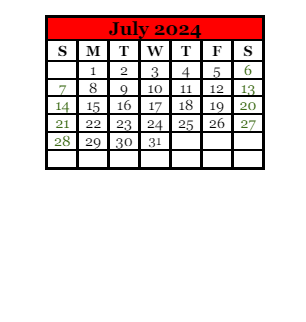 District School Academic Calendar for Forest Hills Spec Educ Coop for July 2024