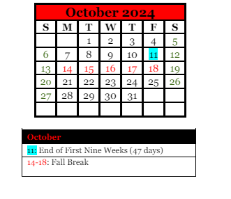 District School Academic Calendar for Forest Hills Spec Educ Coop for October 2024