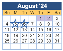 District School Academic Calendar for Richmond County Alternative School for August 2024