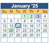 District School Academic Calendar for Sand Hills Psychoeducational Program for January 2025