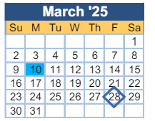 District School Academic Calendar for Hephzibah High School for March 2025