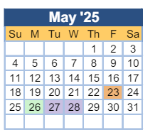 District School Academic Calendar for Freedom Park Elementary for May 2025