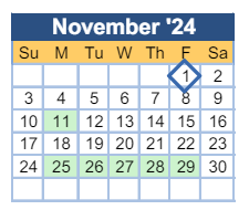 District School Academic Calendar for Warren Road Elementary School for November 2024