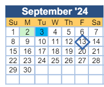 District School Academic Calendar for Freedom Park Elementary for September 2024