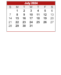 District School Academic Calendar for Henry S Evans Elementary Sch for July 2024