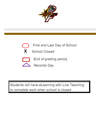 District School Academic Calendar Legend for Henry S Evans Elementary Sch