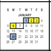 District School Academic Calendar for Hyatt Elementary for January 2025