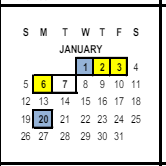 District School Academic Calendar for Franklin (benjamin) Elementary for January 2025