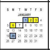 District School Academic Calendar for Castle View Elementary for January 2025