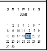 District School Academic Calendar for Hyatt Elementary for June 2025