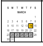 District School Academic Calendar for Highgrove Elementary for March 2025