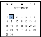 District School Academic Calendar for Raincross High (CONT.) for September 2024