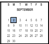 District School Academic Calendar for Rivera (tomas) Elementary for September 2024